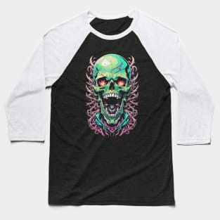 Skull Illustration Baseball T-Shirt